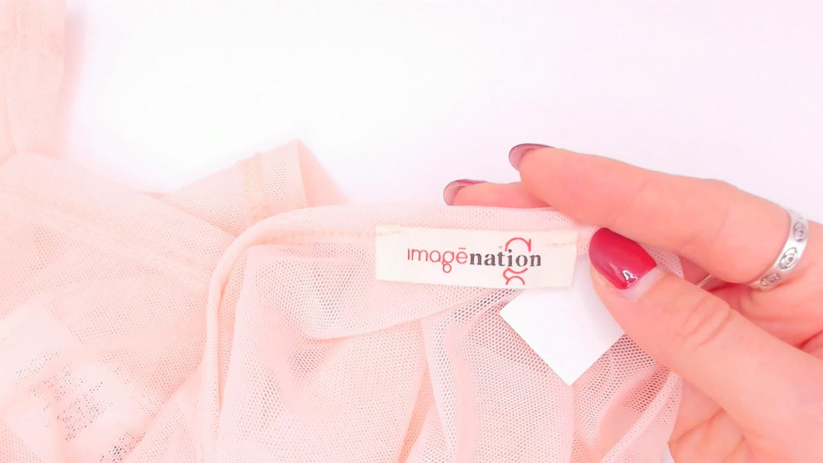 2000s Imagenation Sheer Mesh Top Blush Pink Long Sleeve Small