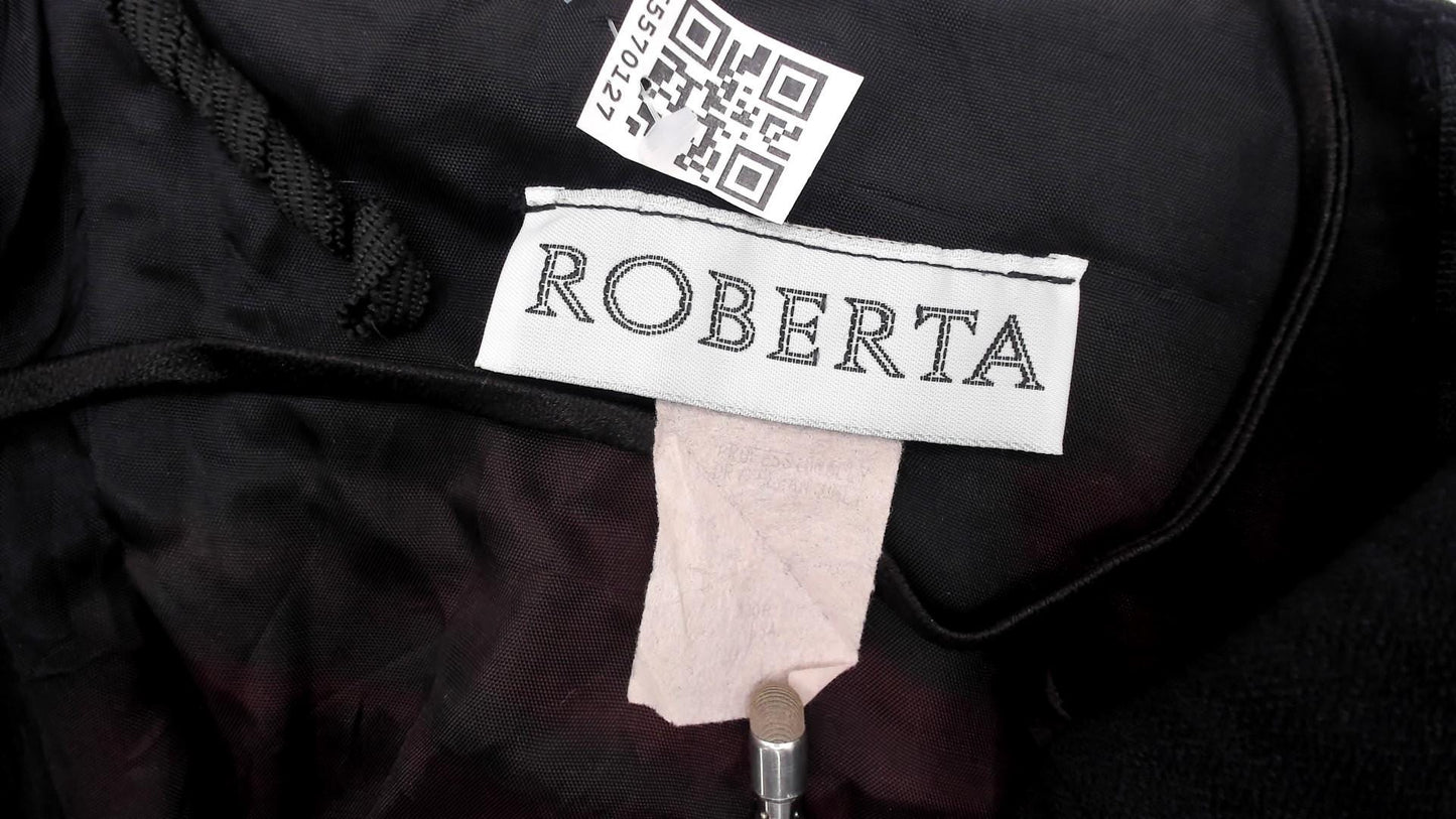 90s Roberta Black Mini Slip Dress Sequin Bustline Fringe Hem Extra Small XS