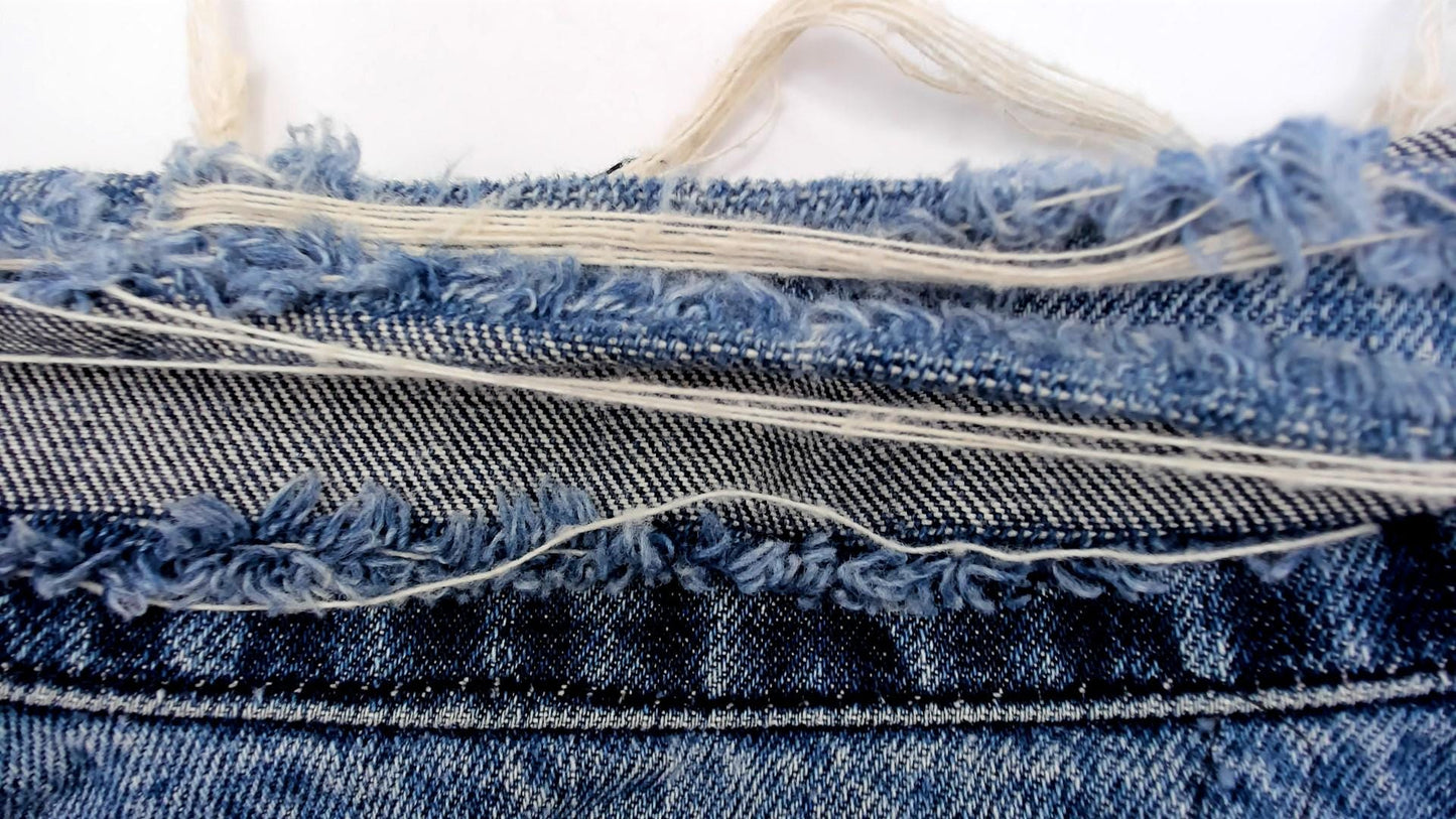 70s Levi's Denim Jacket Medium Blue Washed Distressed Trucker