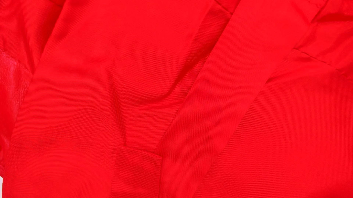 90s Red Leather Quilted Diamond Vest Adjustable Medium M