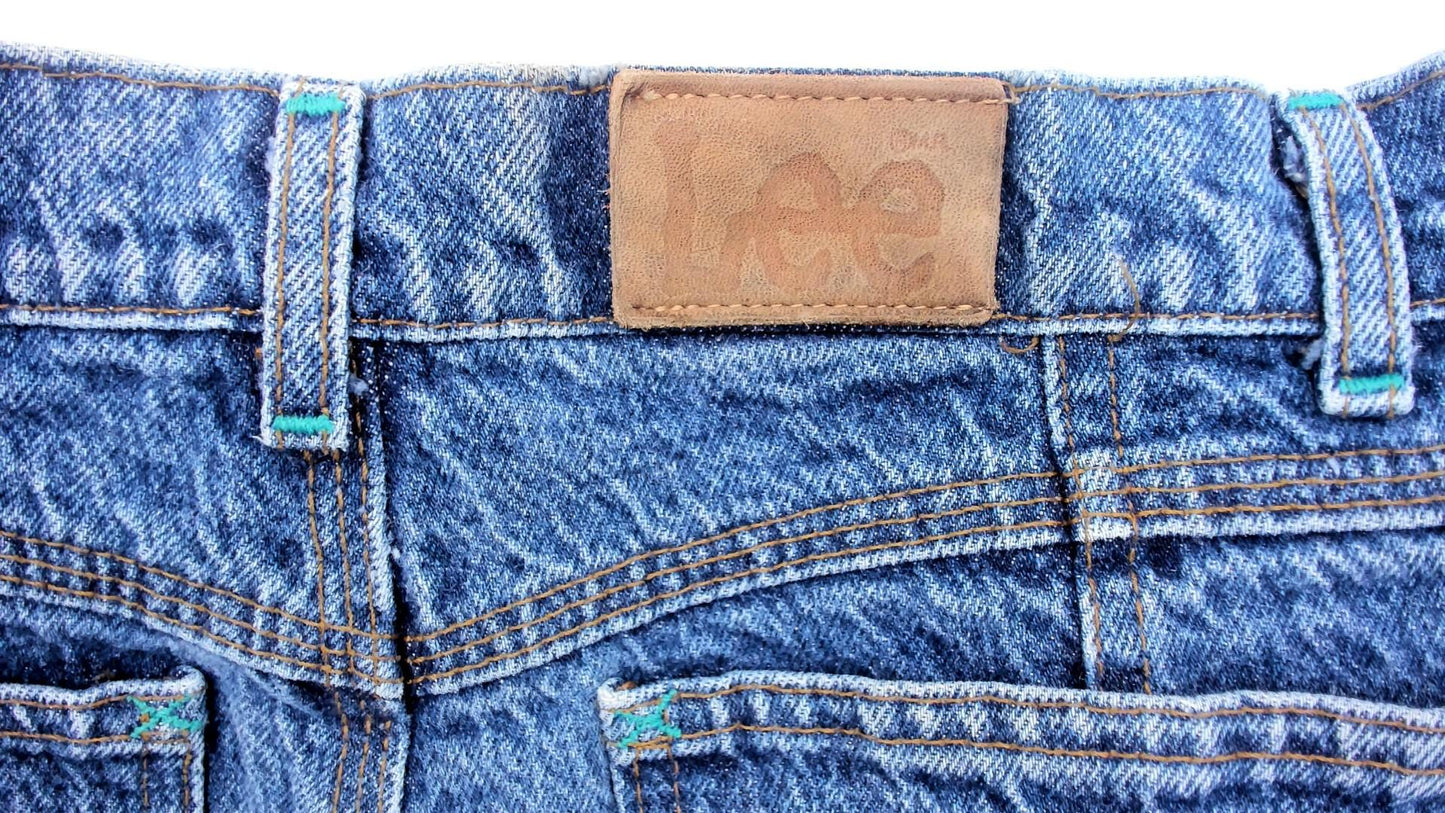Lee Mom Jeans 90s High Waist Tapered Denim Medium Blue Wash Extra Small XS