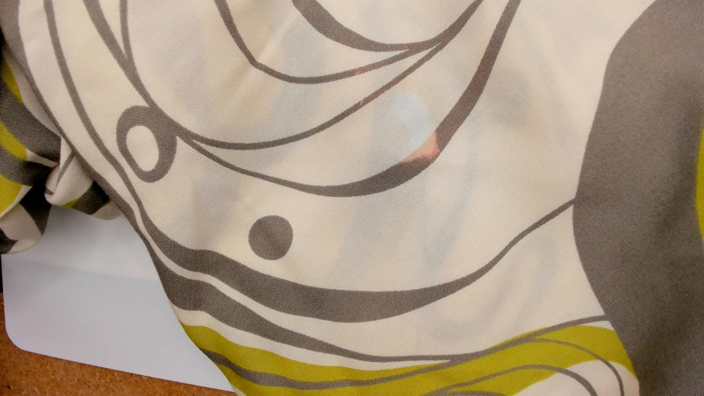 Y2K Manuhealii Psychedelic Swirl Shirt Cream Grey Chartreuse Extra Large XL