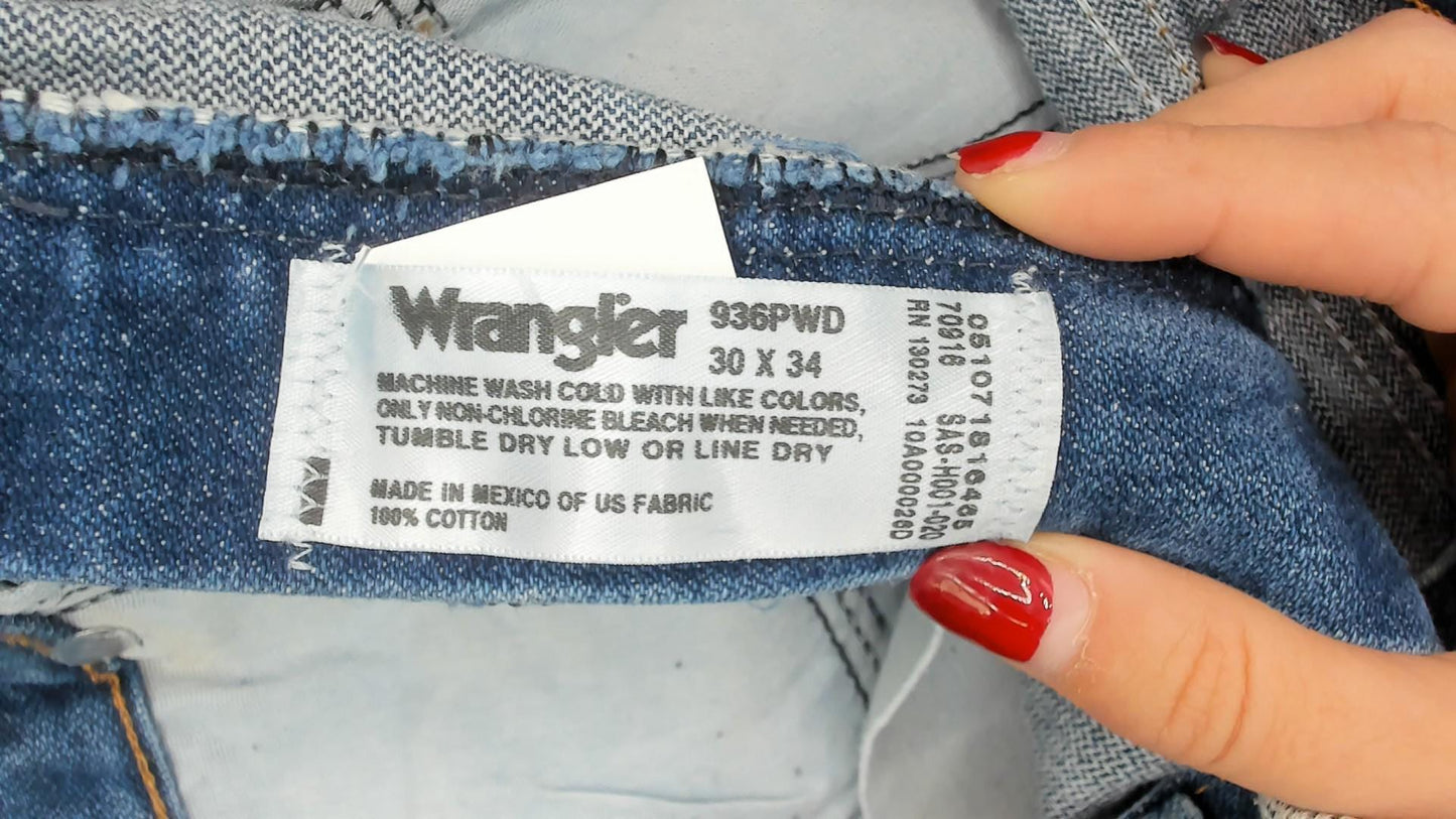 90s Wrangler Cutoff Denim Shorts High Waisted Blue Cotton Frayed Small S