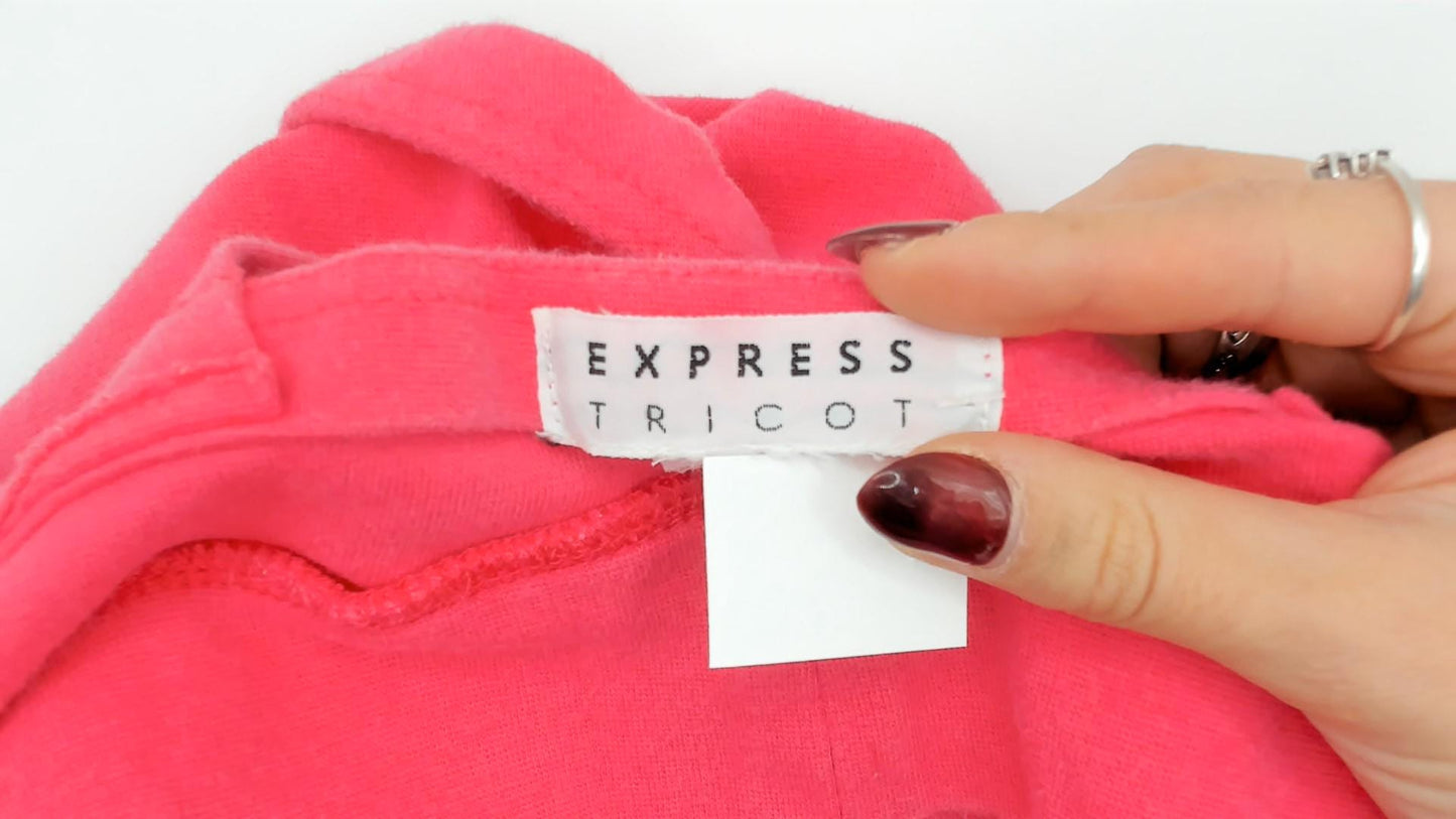 90s Express Tricot Hot Pink Crop Top Sweetheart Neckline Small S