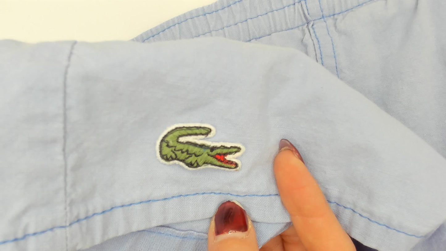 80s Izod Lacoste Light Blue Swim Trunks Crocodile Logo Men's Small