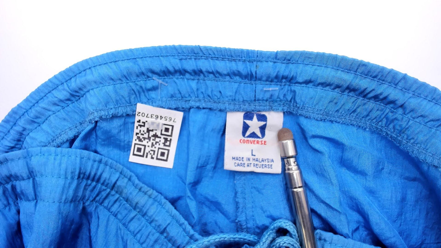 90s Converse Windbreaker Track Pants Sky Blue Nylon Large L