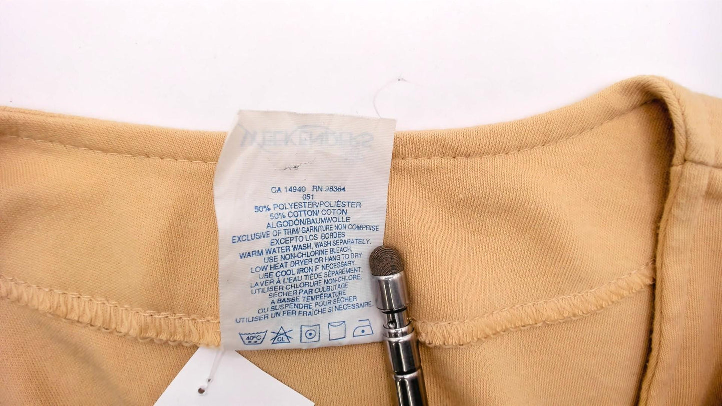 90s Weekenders Tan Maxi Dress Sleeveless V Neck Button Front Small