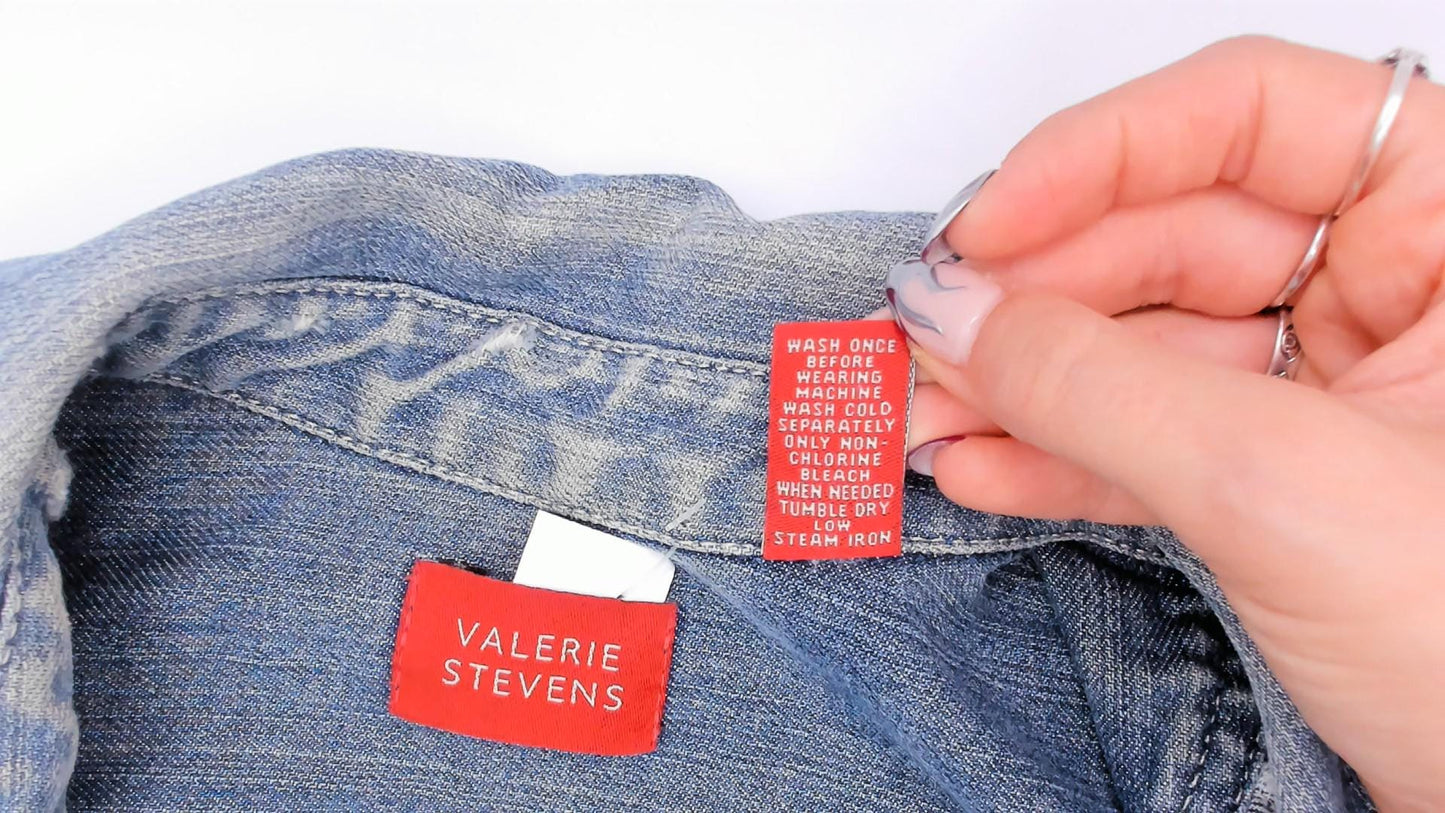 00s Valerie Stevens Patchwork Denim Maxi Dress Bandana Gingham Red Navy Medium