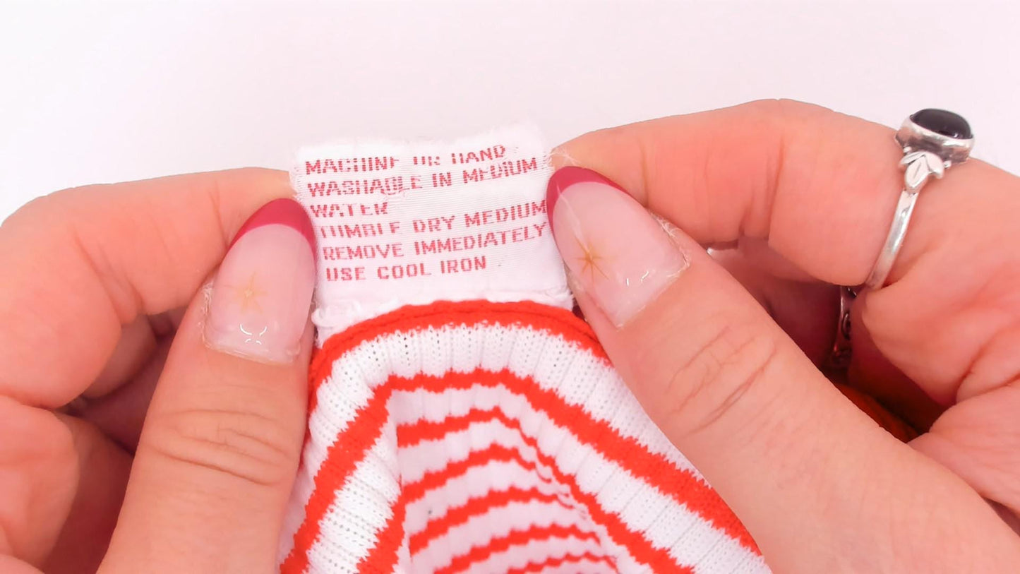 70s Exclusive Designs by Donnkenny Striped Tank Top Red White Scoop Neck Small