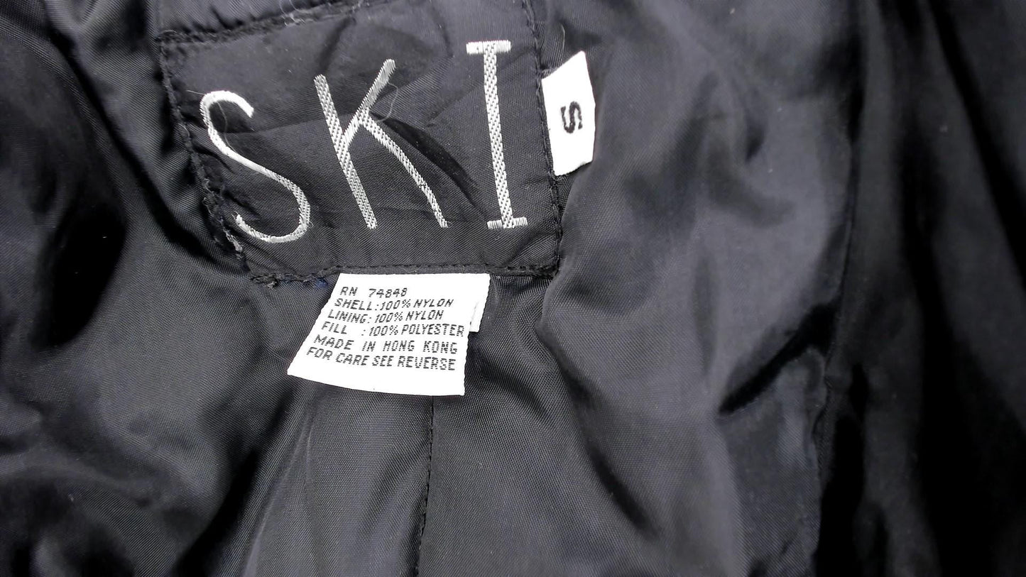 90s Colorblock Ski Jacket Teal Black Puffer Pink Zippers Small S