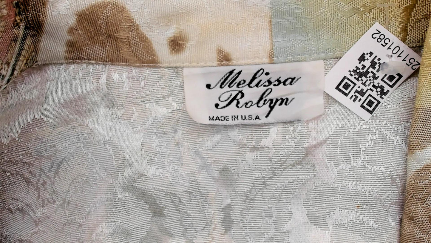 90s Melissa Robyn Floral Paisley Open Blazer Cream Multi Medium