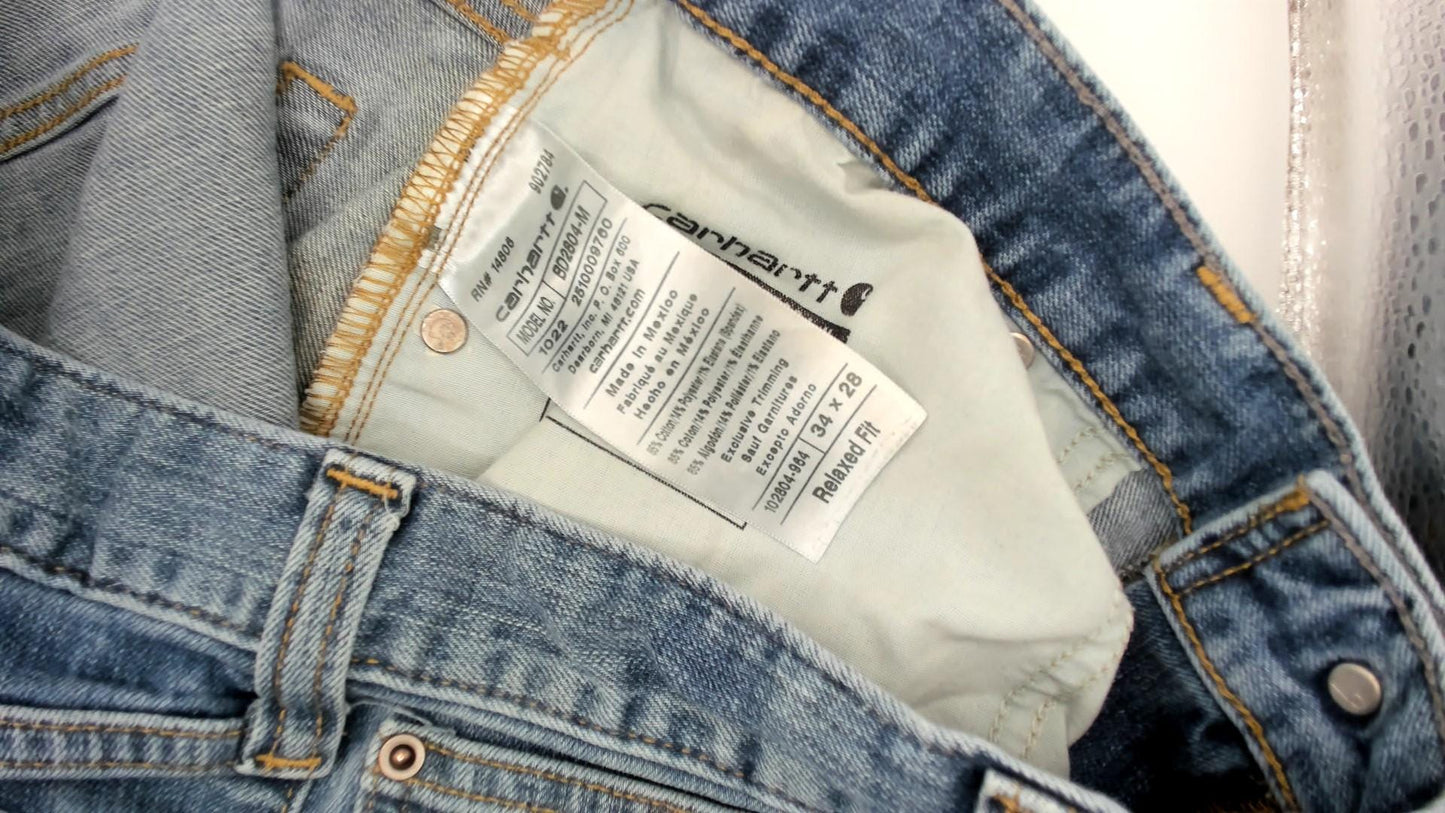 Carhartt Jeans 2000s Light Wash Straight Leg Five Pocket Denim 34 x 28