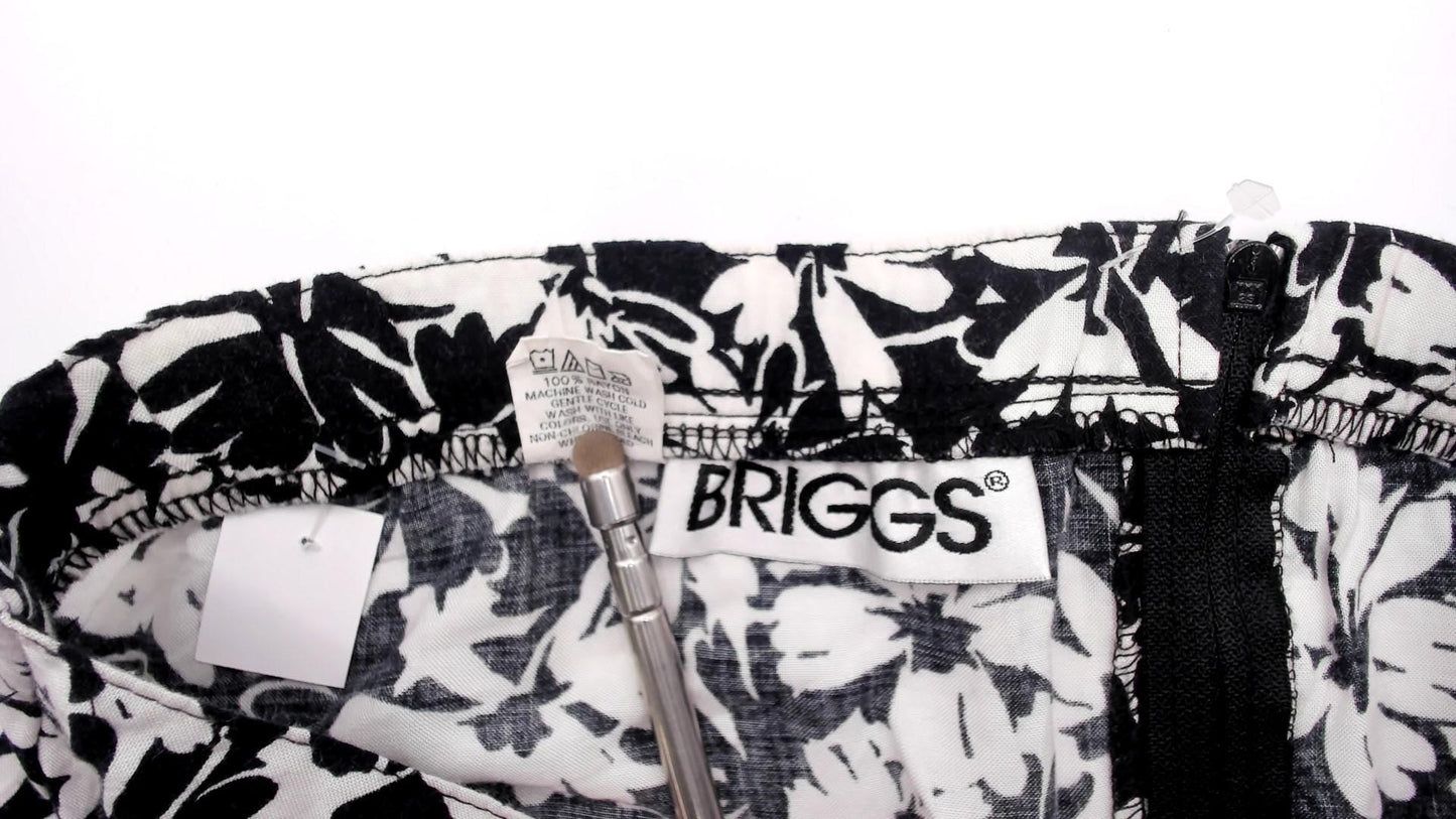 Y2K Briggs Black Daisy Floral Maxi Skirt Ivory Cream Medium M