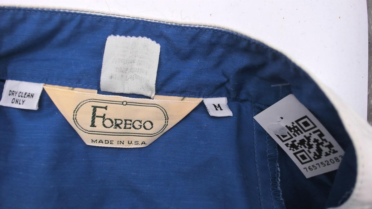 80s Forego Cobalt Windbreaker Color Block Bomber White Yoke Small