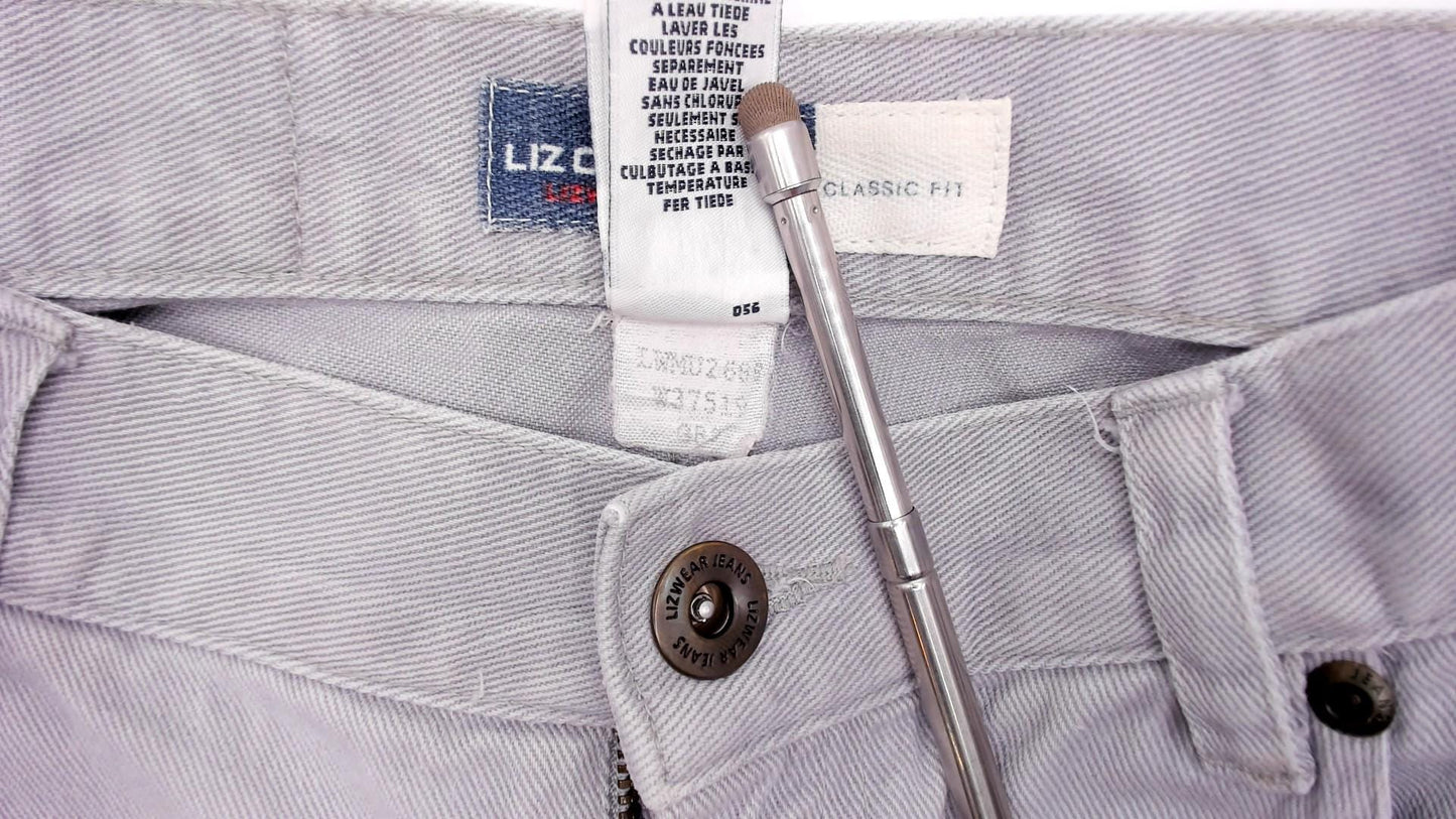 90s Liz Claiborne Grey High-Waisted Tapered Denim Jeans Small S