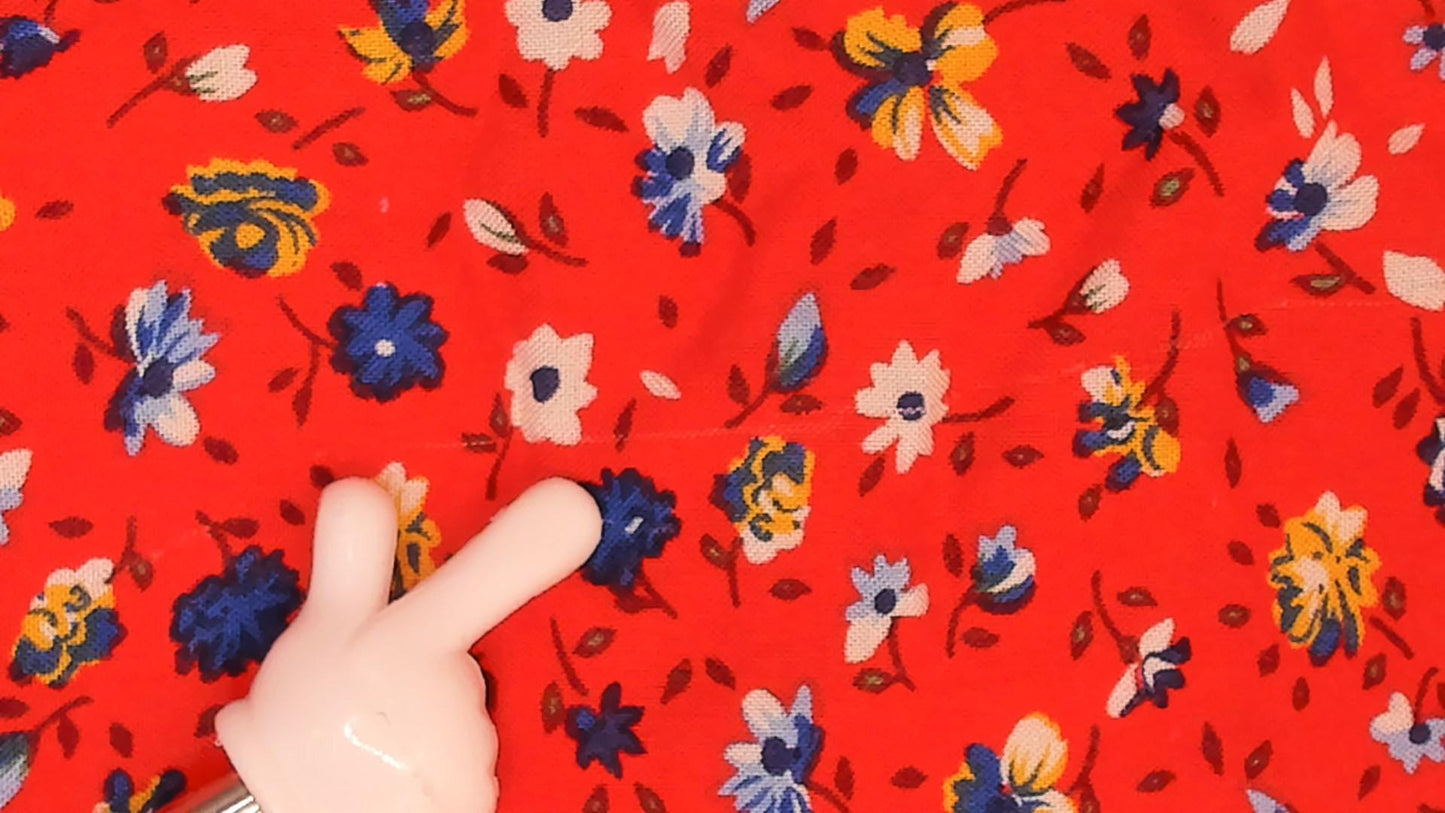 90s California Concepts Denim Floral Sundress Red Calico Mini Medium