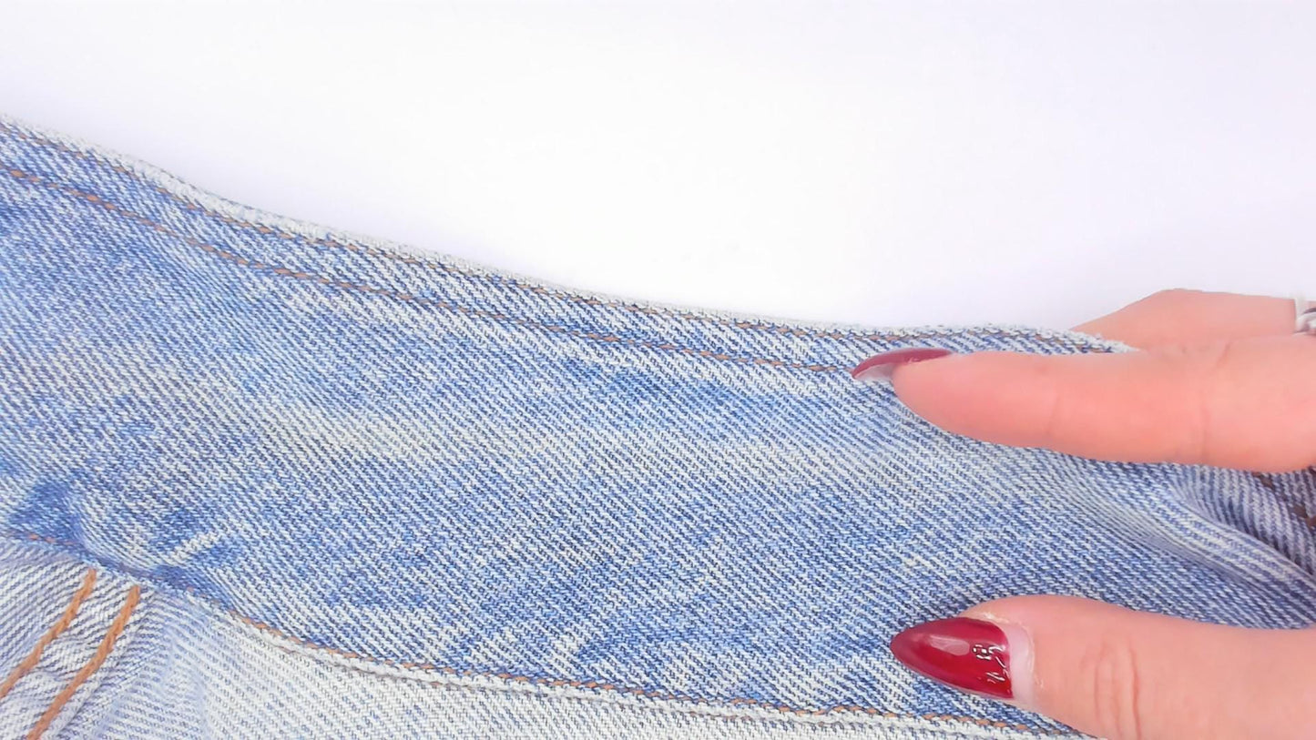 90s Karen Kane Light Blue Denim Vest Cropped Button Front Small S