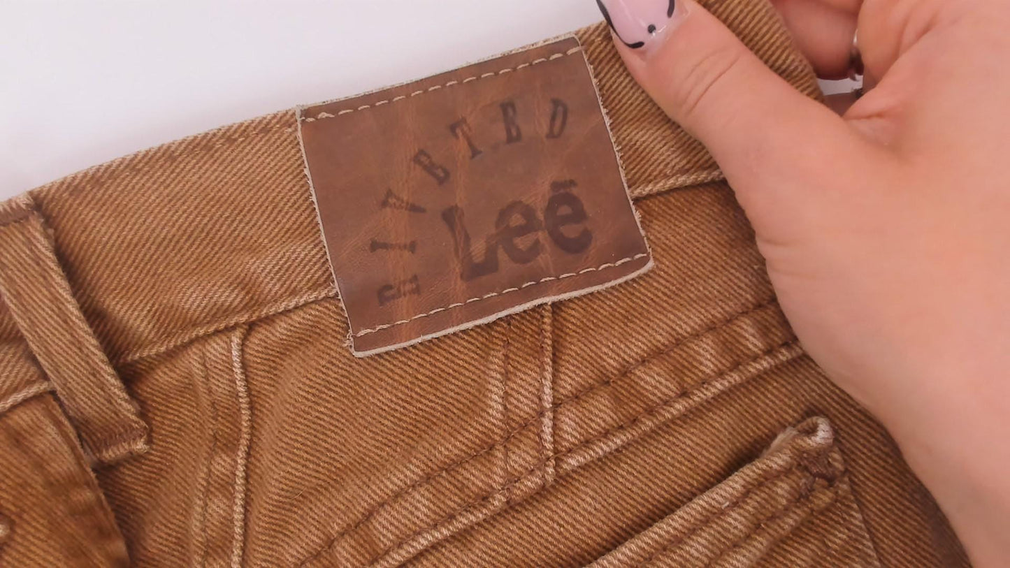90s Lee Brown Tapered High-Waisted Jeans Denim Tan Cotton Medium M