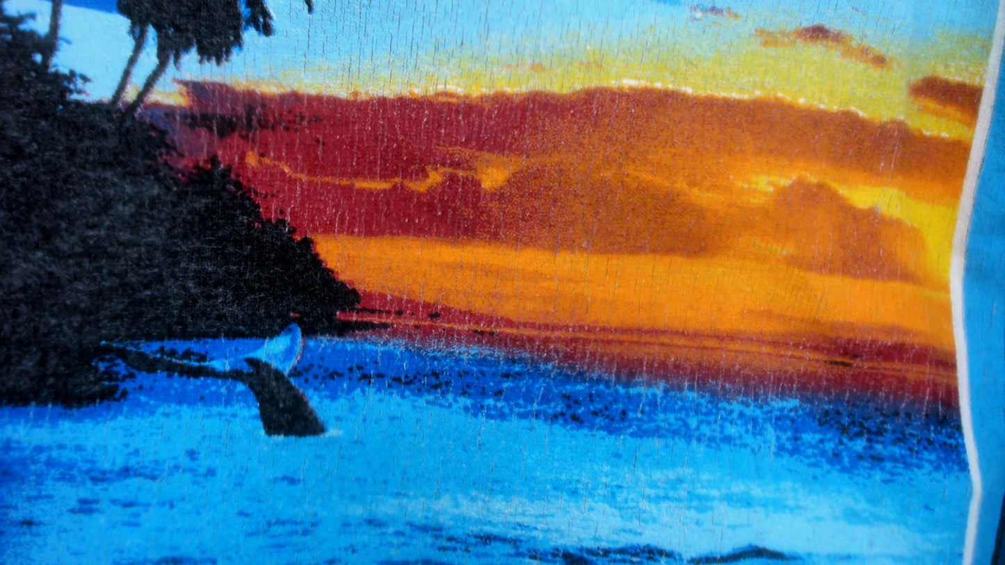 90s Speedo Tank Top Heather Grey Tropical Ocean Graphic Cotton Medium