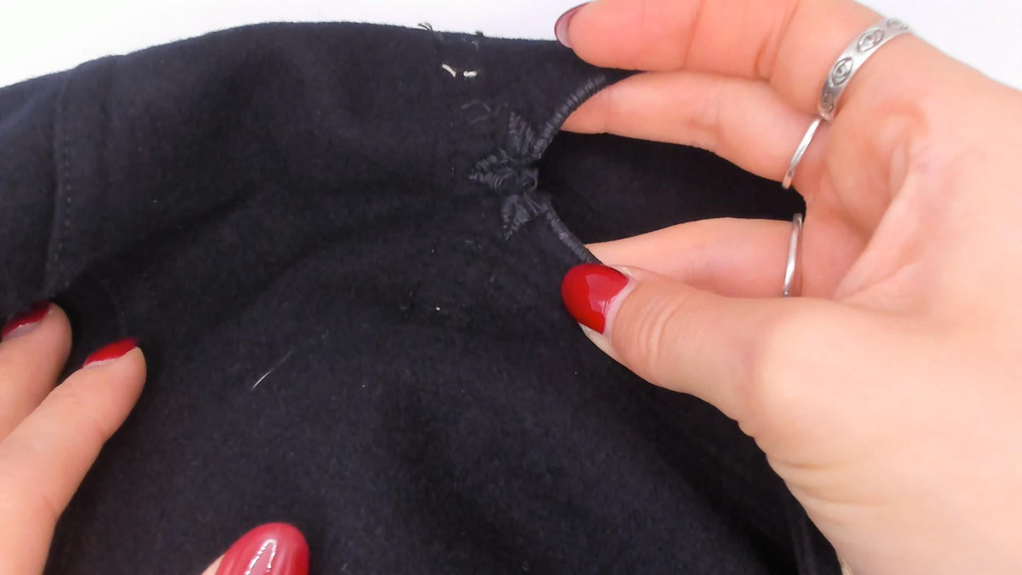 1940s Navy Wool Sailor Middy Blouse Embroidered Stars Small
