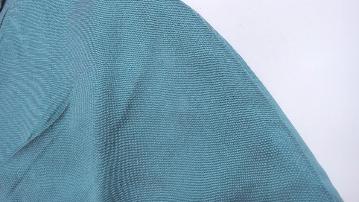 1940s Teal Dress V-Neck Three Quarter Sleeve Drop Waist Midi Small S