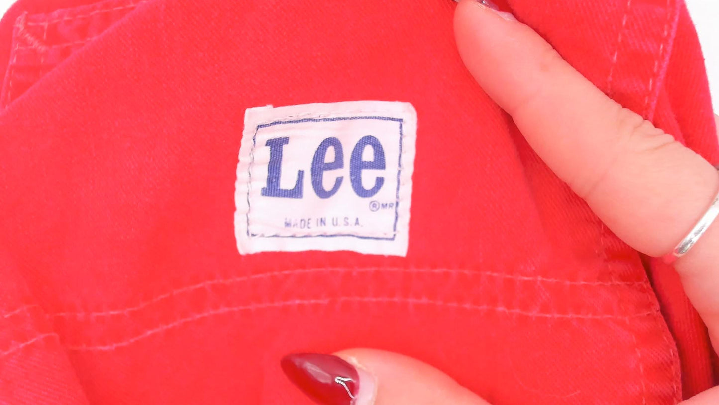 90s Lee Carpenter Pants Red Cotton High Rise Straight Leg Small S