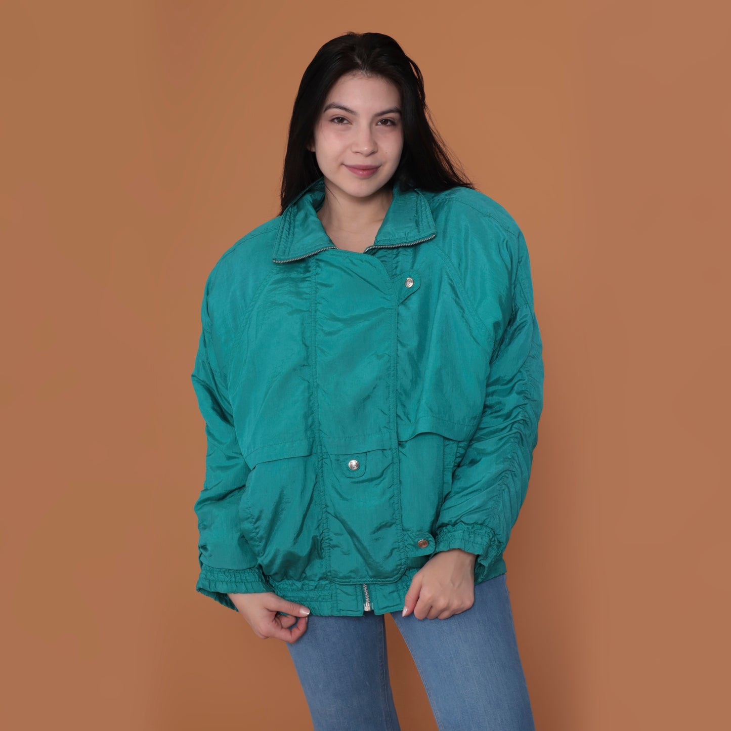 80s Teal Puffer Jacket