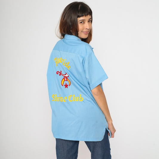 Vintage Shrine Club Bowling Shirt Men's L