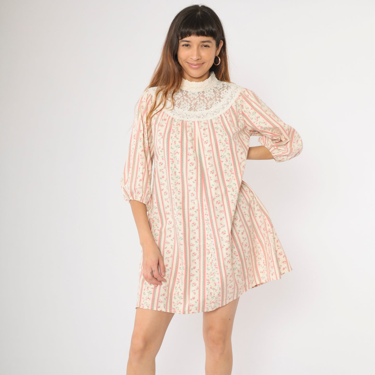 Vintage 70s Hawaiian Prairie Dress Princess Kaiulani Medium