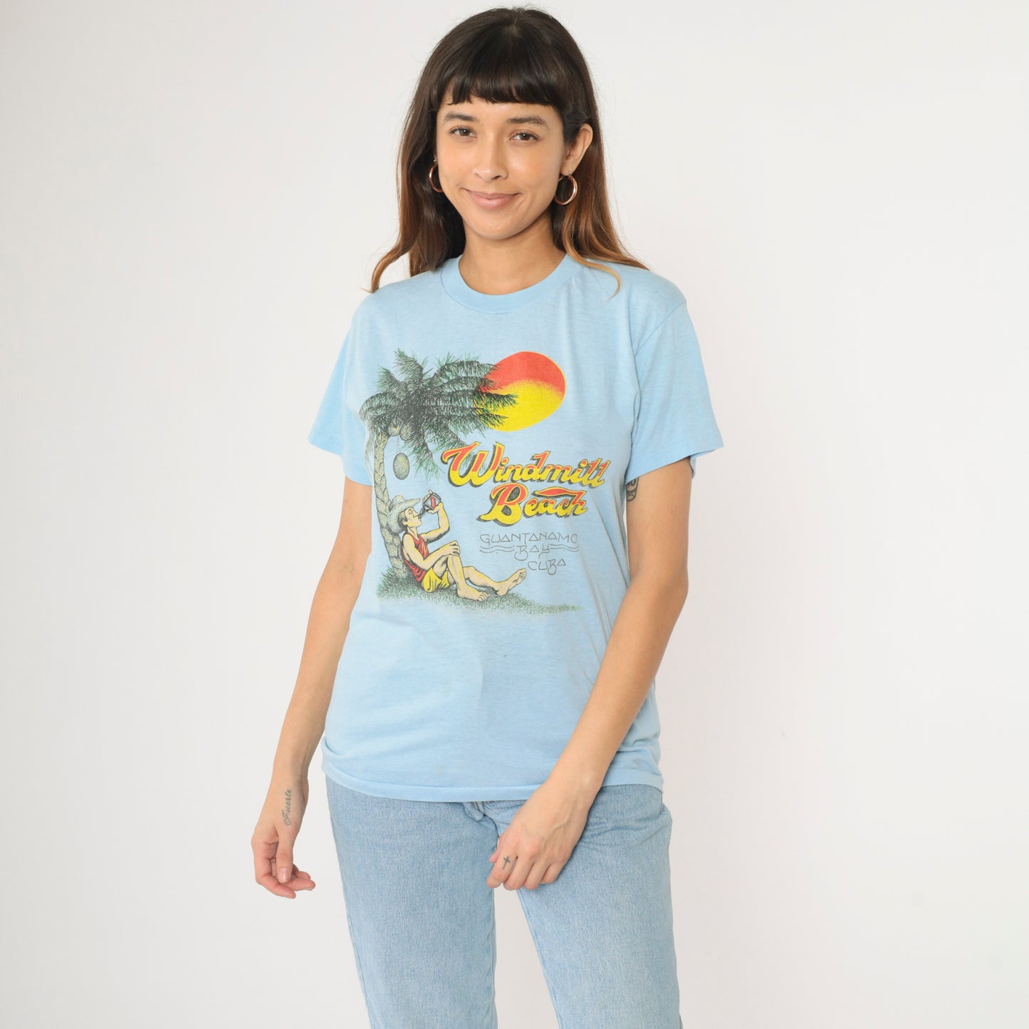 80s Windmill Beach Guantanamo Bay, Cuba T-Shirt S