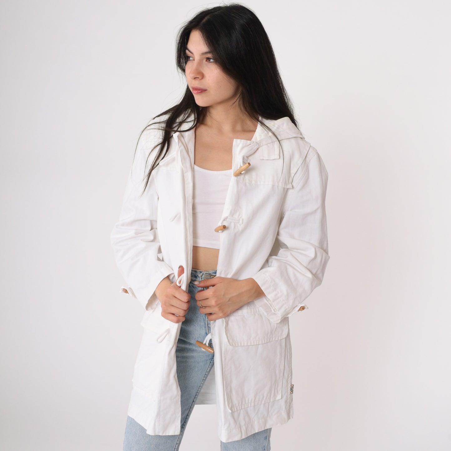 Burberry White Duffel Coat