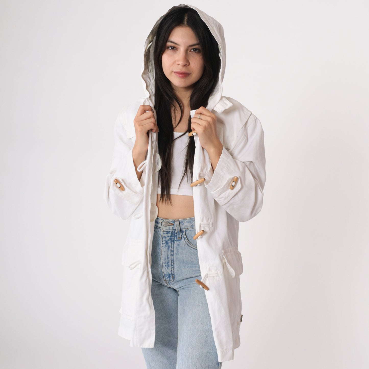 Burberry White Duffel Coat