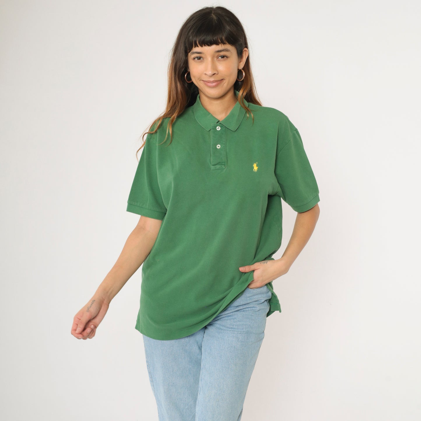 90s Green Ralph Lauren Polo Shirt L