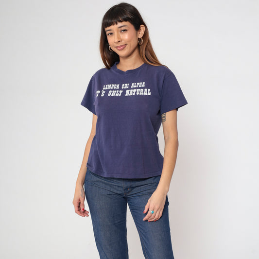 80s Lambda Chi Alpha Fraternity Beer T-Shirt S