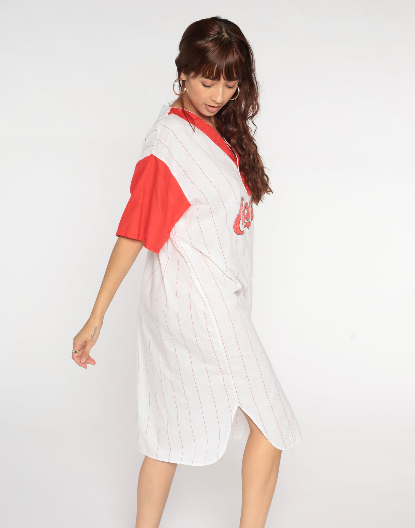 Vintage 80s Coca Cola Striped T-Shirt Dress XL