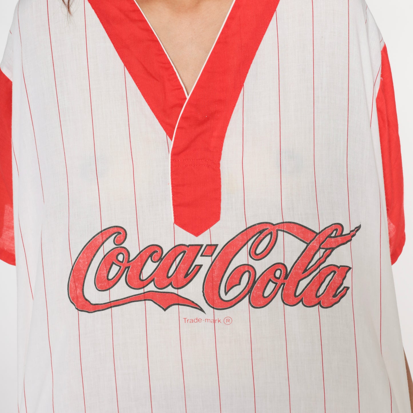 Vintage 80s Coca Cola Striped T-Shirt Dress XL