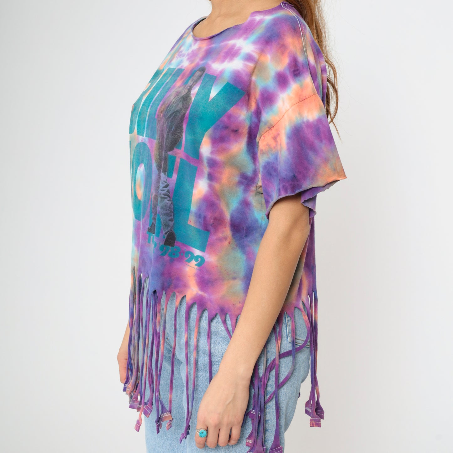 Vintage Billy Joel Tour '99 Tie-Dye Fringe T-Shirt Large
