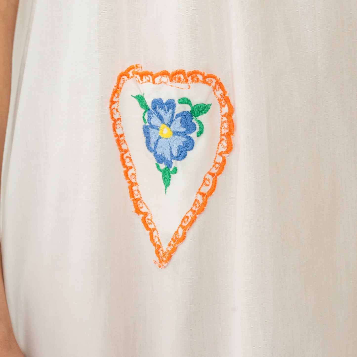 Vintage White Mexican Embroidered Dress M