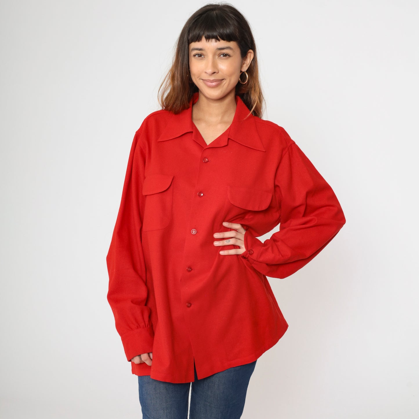 Vintage Red Pendleton Wool Shirt Men's XL