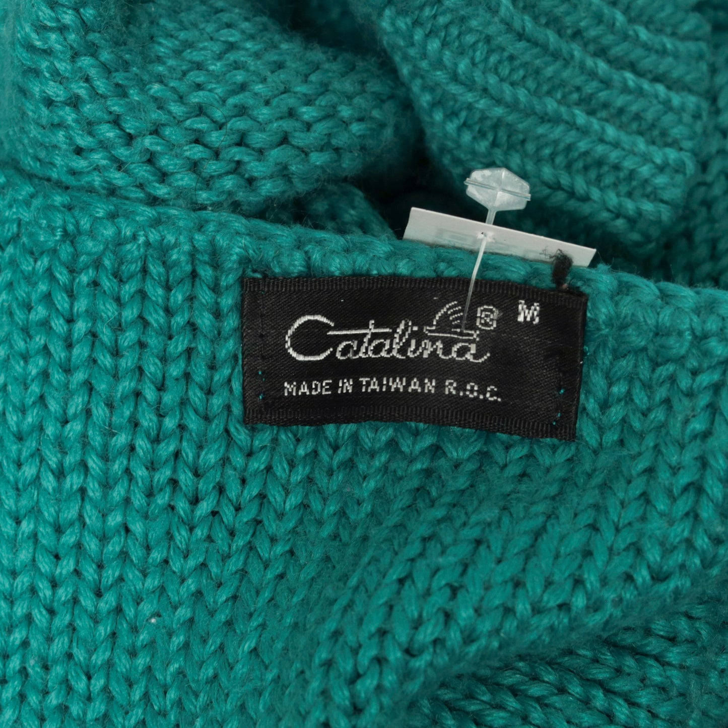 80s Catalina Teal Sweater Top S M