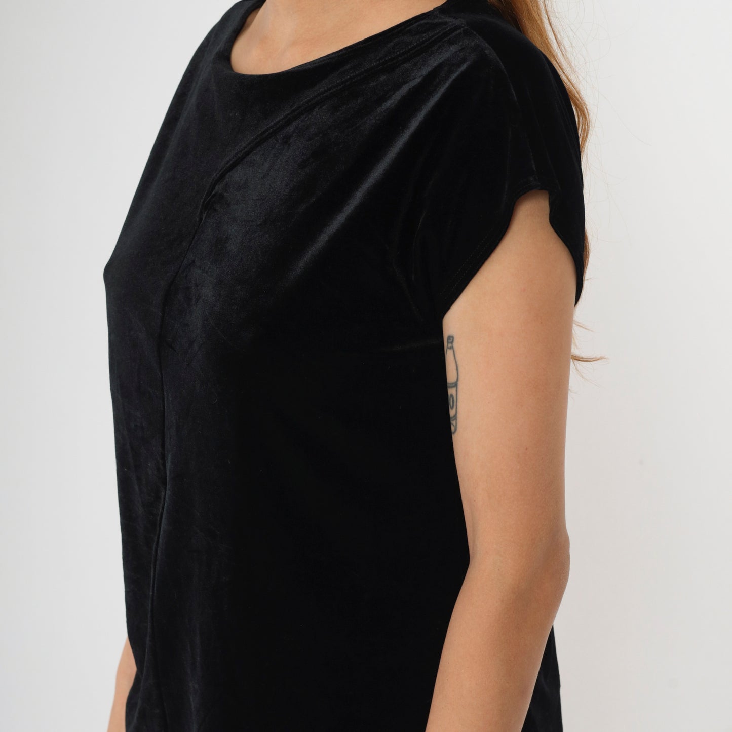 Y2K Black Velvet Cutout Top XS/2
