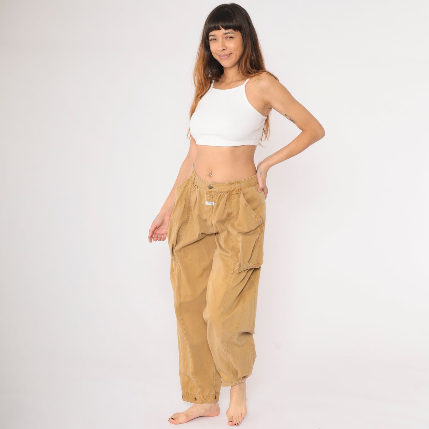 Vintage Brown Ankle Snap Cargo Pant M/44