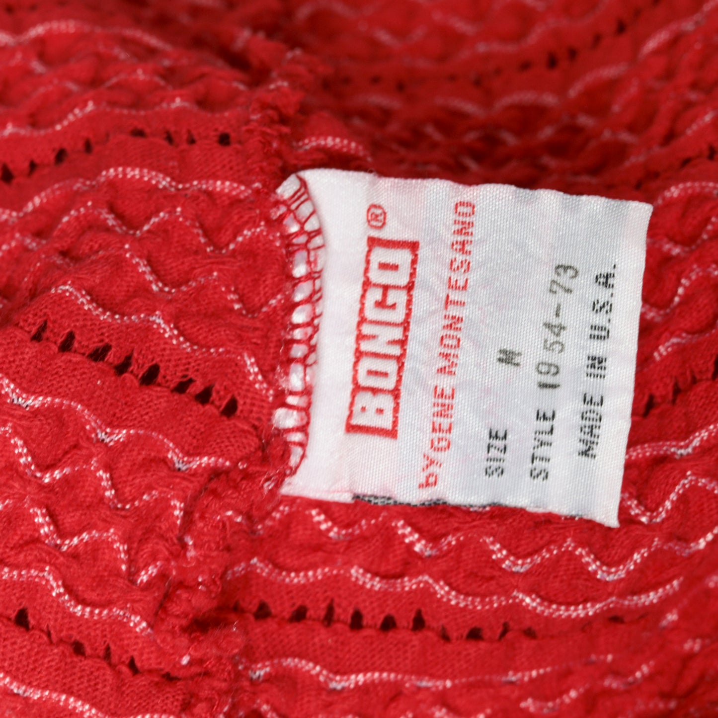 90s Bongo Red Pointelle Knit Shirt M