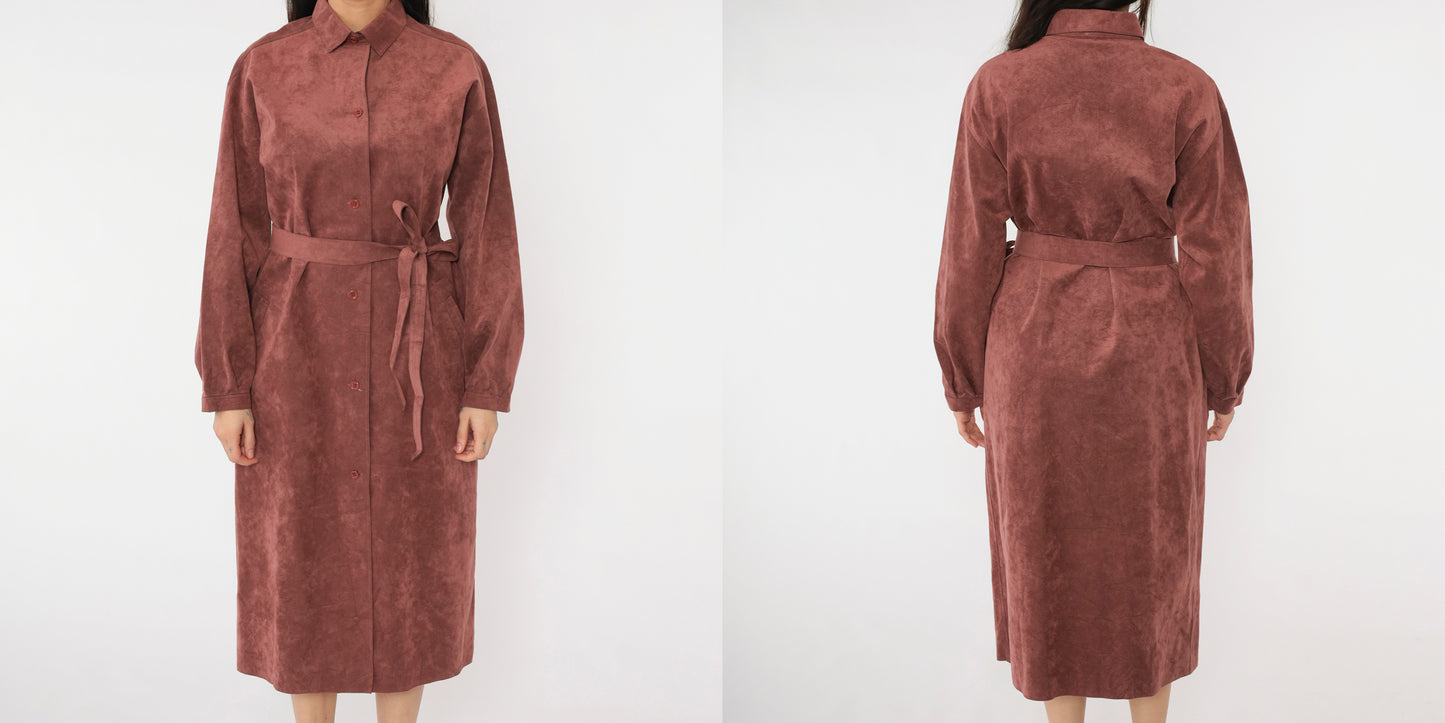 Vintage 70s Halston Ultrasuede Trench Jacket Large L