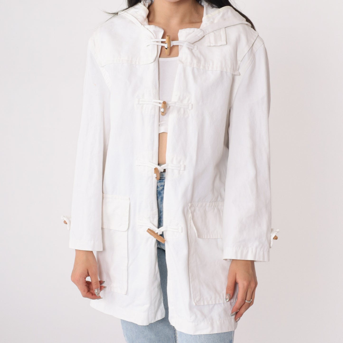 Burberry White Duffel Coat
