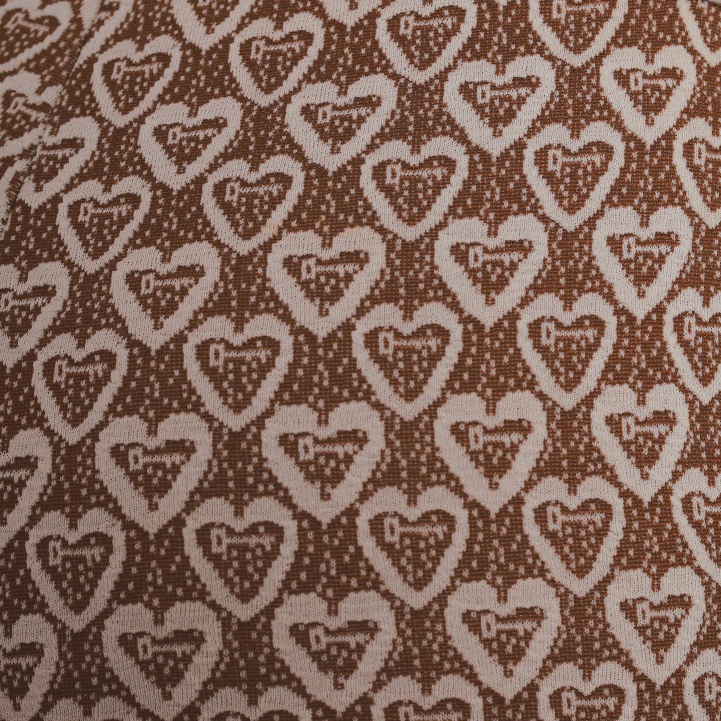 70's Brown Heart Key Locket Print Pants