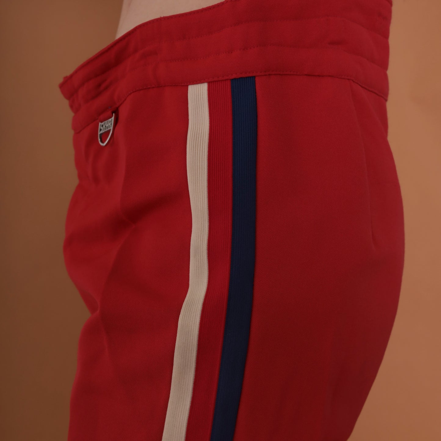 70s Red with White Stripe Ski Pants