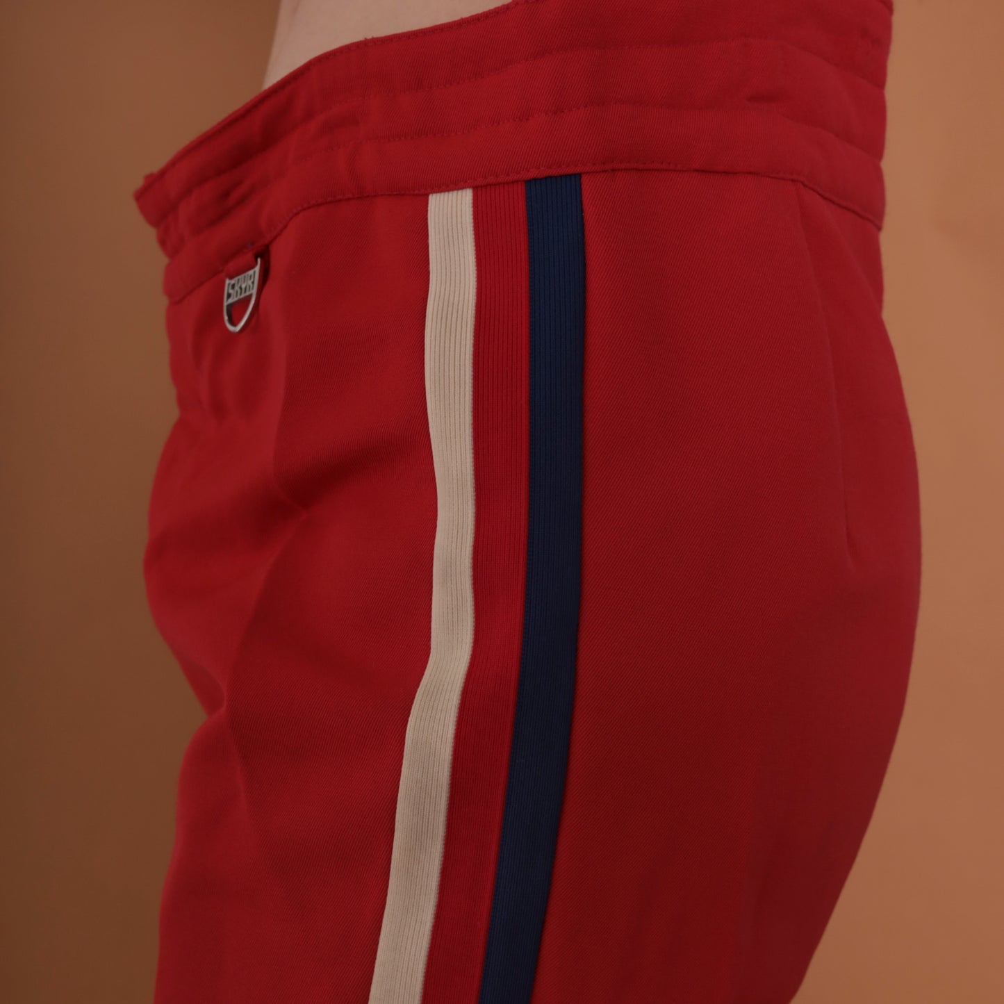 70s Red with White Stripe Ski Pants