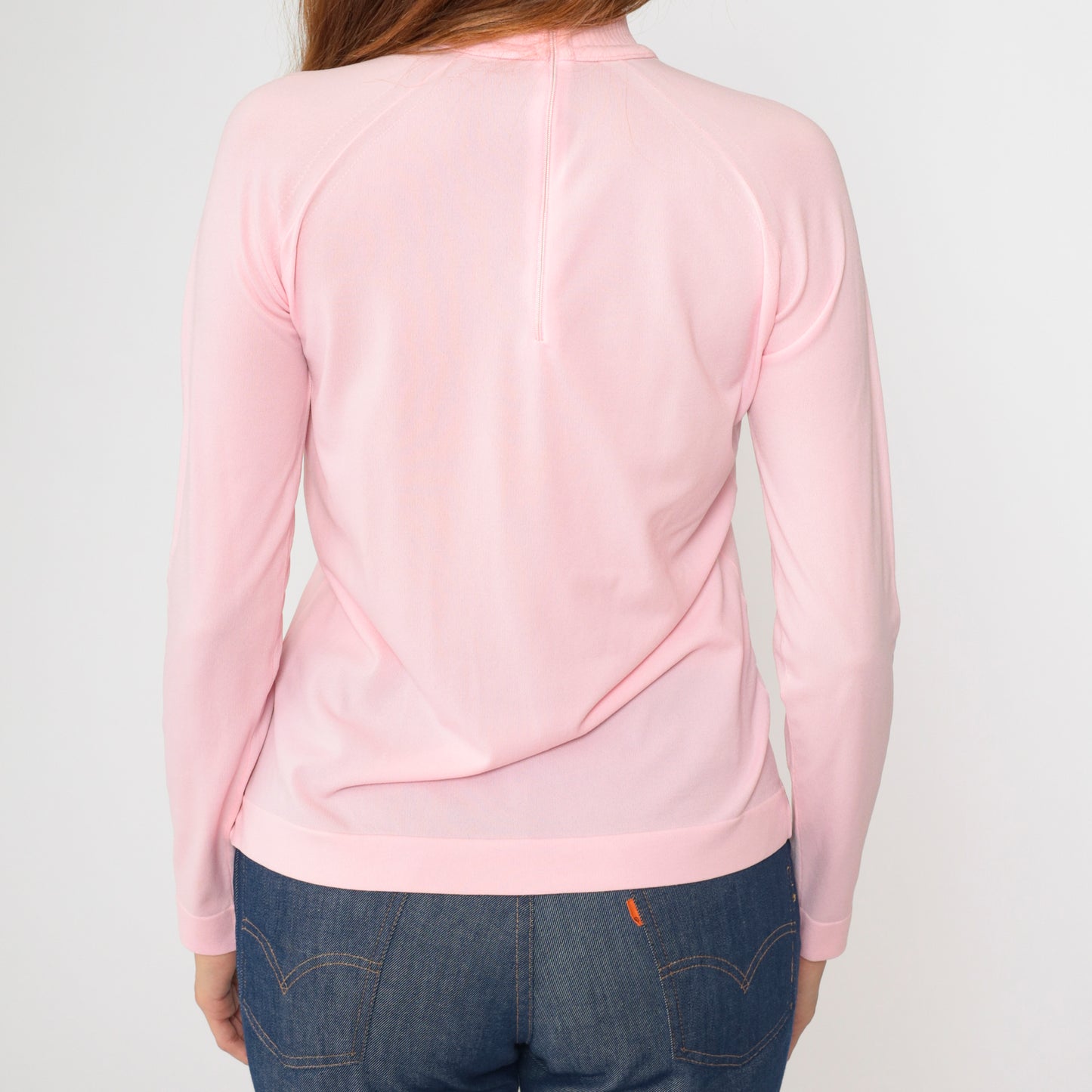 Vintage Mod Pink Mock Neck Top S