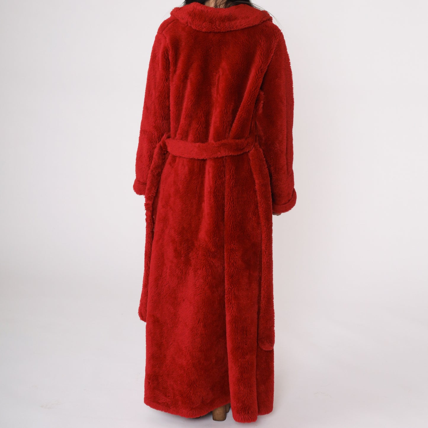 80's Red Fuzzy Lounge Robe